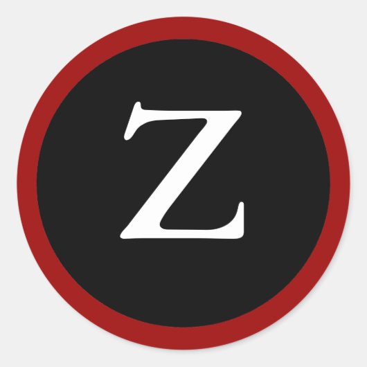 Z : Z initial / Lettre Z Stickers modernes rouge n (Devant)