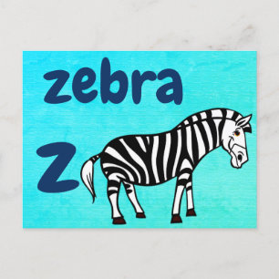 z - zebra flitskaart briefkaart