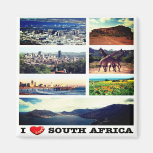 ZA - Zuid-Afrika - I Love - Collage Magneet