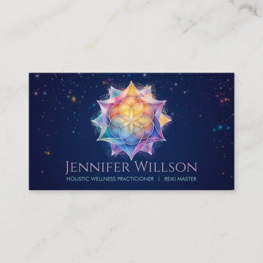 Zaad van het leven in Lotus Flower Visitekaartje (Voorkant)