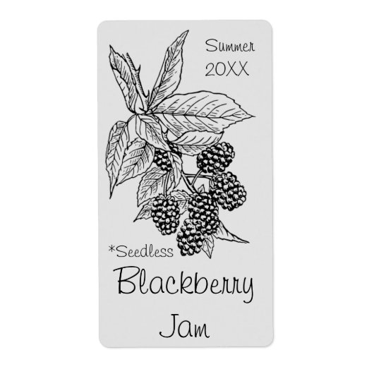 Zaadloze BlackBerry Jam Jar Label (Aanpassen) (Voorkant)
