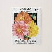 zaadpakketkunst, Dahlia Garden Flowers Legpuzzel (Verticaal)