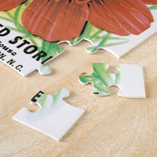 zaadpakketkunst, kosmos tuinbloemen legpuzzel (Zijkant)