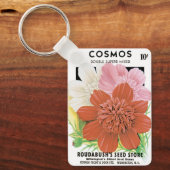  zaadpakketkunst, kosmos tuinbloemen sleutelhanger (Voorkant)