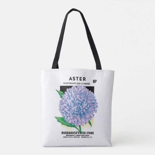 zaadpakketkunst, Paarse asterbloemen Draagtas (Achterkant)