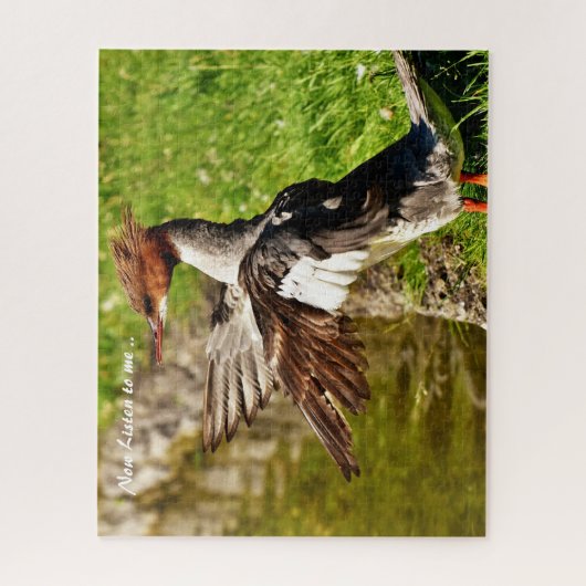 Zaagbek eend legpuzzel (Verticaal)