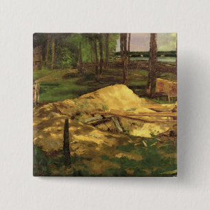 Zaagsel Pit, 1876 Vierkante Button 5,1 Cm
