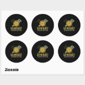 Zaagstof is Man glitter Funny Carpenter Handyman Ronde Sticker (Vel)