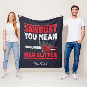 Zaagstof: Man glitter Typografie Fleece Deken