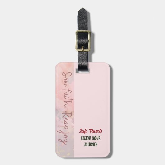 Zaai geloof. Reap joy - Bagagelabel (Voorkant verticaal)