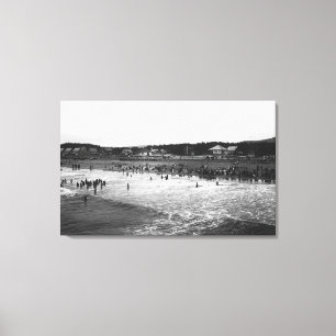 Zaaier, oregon Bathing Hour Beach Scene Canvas Afdruk