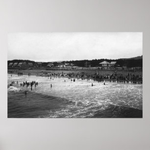 Zaaier, oregon Bathing Hour Beach Scene Poster