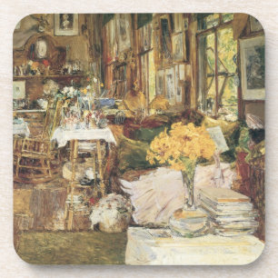 Zaal bloemen van Childe Hassam, Kunst Bier Onderzetter