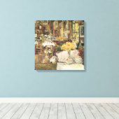 Zaal bloemen van Childe Hassam, Kunst Canvas Afdruk (Insitu (Houten vloer))