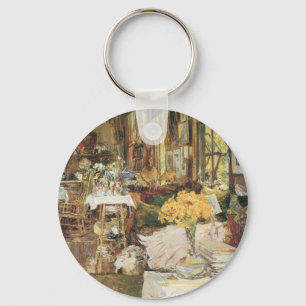 Zaal bloemen van Childe Hassam,  Kunst Sleutelhanger