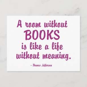 Zaal zonder boeken is als een leven zonder beteken briefkaart