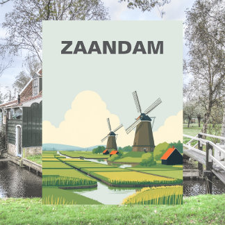 Zaandam, Nederland Windmolens Travel Briefkaart