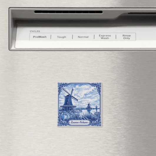 Zaanse Schans Delft Blue style magnet (In Situ (Lave-vaisselle))