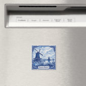 Zaanse Schans Delft Blue style magnet Magneet (Insitu (Vaatwasser))
