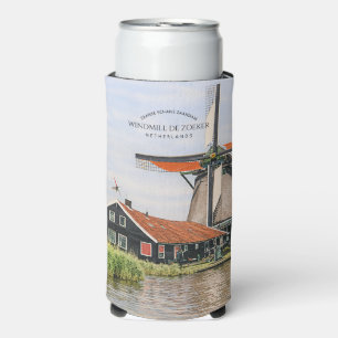 Zaanse Schans Molen Aquarel Nederlands Erfgoed