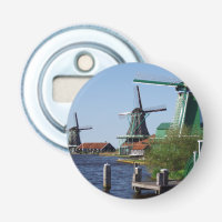 Zaanse Schans Nederlandse windmolens groen en wit