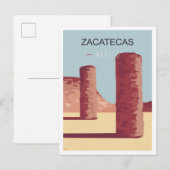 Zacatecas Mexico Art Vintage Travel Illustratie Briefkaart (Voorkant / Achterkant)