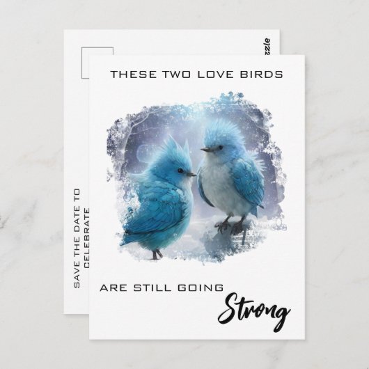 *~* Zach jubileum-liefdes vogeltjes AP54 Kunst Briefkaart (Voorkant / Achterkant)