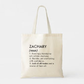 Zachary name, Editable name, Custom name Tote Bag (Achterkant)