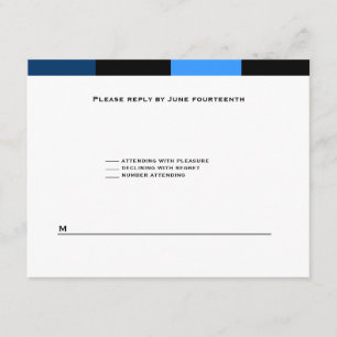 Zachary Royal Blue Navy Blue RSVP-kaart RSVP Kaartje