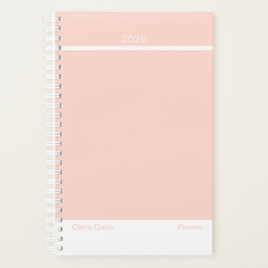 Zachige Perzik Minimalistische Planner (Voorkant)