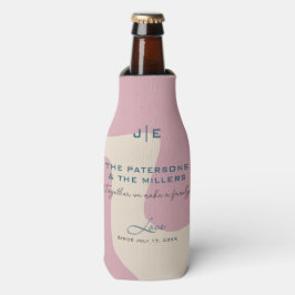 Zacht Abstract organisch gevormd roze blauw monogr Flesjeskoeler