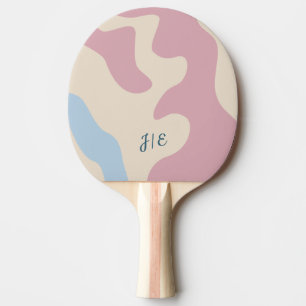 Zacht Abstract organisch gevormd roze blauw monogr Tafeltennisbatje