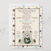Zacht als Teddy Bear Invitation Card Kaart (Achterkant)