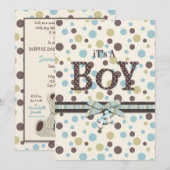 Zacht als Teddy Bear Invitation Card Kaart (Voorkant / Achterkant)