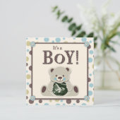 Zacht als Teddy Bear Invitation Square Kaart (Staand voorkant)