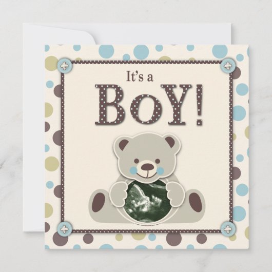 Zacht als Teddy Bear Invitation Square Kaart (Voorkant)