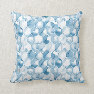 Zacht Blauw Aquarel Canotype Patroon Kussen