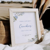 Zacht blauw Bloemen Raad eens hoeveel Poster