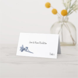 Zacht Blauw Bloemen Wedding Place Card