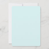 Zacht blauw en goud Damask Eerste Communie Kaart (Achterkant)