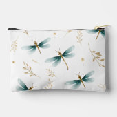 Zacht blauw en goud patroon van libellen etui (Achterkant)