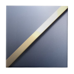 Zacht blauw en gouden keramische Tegel Tegeltje