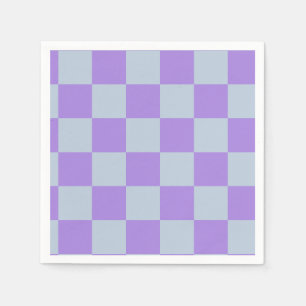 Zacht blauw en lavendel geruit servet