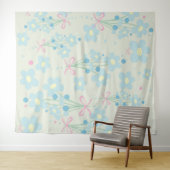 Zacht blauw en roze harmonie wandkleed (In Situ (horizontaal))