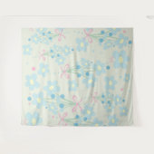 Zacht blauw en roze harmonie wandkleed (Voorkant (horizontaal))