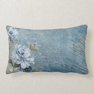 Zacht blauw en Rozen Sierkussen Kussen