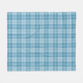Zacht Blauw en Wit Plaid Fleece Deken (Voorkant (Horizontaal))