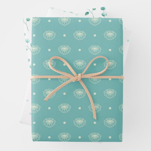 Zacht Blauw en Wit Speciale Gelegenheid Inpakpapier Vel (In situ)