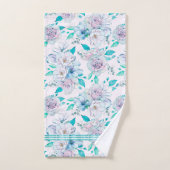 Zacht blauw-groen rozen patroon bad handdoek (Handdoek)