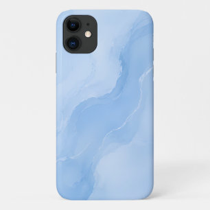 Zacht Blauw Marmer Abstract Patroon iPhone 11 Hoesje